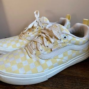 Size 9 Yellow/White checkered Vans